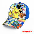 Anime Figure Pokemon Baseball Cap Pikachu Hat Adjustable Pokemon Cosplay Hip Hop Cartoon Hats Boy Girl Kids Birthday Gift.