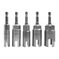 5 PCS Steel Wing Nut Driver Set with 1/4 Inch Hex Shank Slot Wing Nuts Drill Bit Socket Wrenches Tools Set for Panel. 