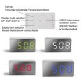 Digital Alarm Clock LED Curved Surface Mirror Electronic Clock Night Mode Snooze Desktop Table Clock for Home Decoration. 