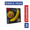 Panther - Dotted Banana Flavored Condom - Single Pack - 3x1=3pcs. 