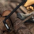 Outdoor Aluminum Alloy Folding Saw Multifunctional Portable Camping Saw - black.