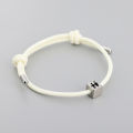 26 Letters Stainless Steel Square Beads Adjust Rope Copule Bracelet Personalized Best Friends Gift.