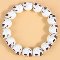Fashion black white Resin Skull beads bracelets for women men. 