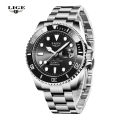 LIGE Top Brand Luxury Fashion Diver Watch Men 3ATM Waterproof Date Clock Sport Watches Mens Quartz Wristwatch Relogio Masculino 10045.