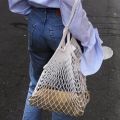 Reusable Shopping Bags Portable Net Bag Fruit Vegetable Storage Eco-friendly Cotton Foldable Mesh Bag Shopping Tote Net Bag. 