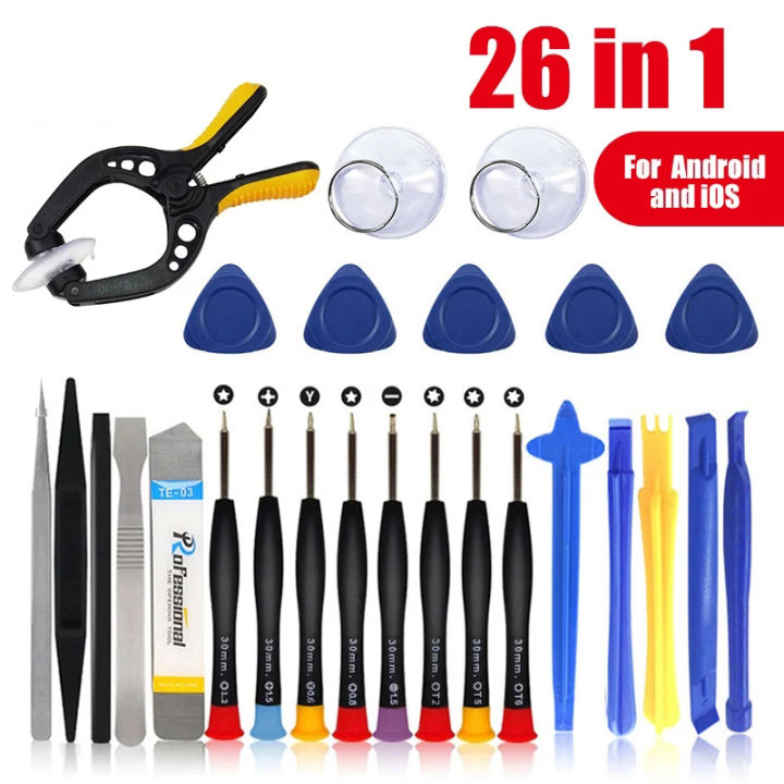 26 In 1 Mobile Phone Replace Screen Tools Set Screwdriver Disassembly Hand Tool Kits Repair Combination for IPhone and Android
