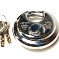 100 mm & 90 mm Stainless Steel disc lock with 14pins Brass Dimple 04 Keys for heavy duty , Specially made for shutter security.. 