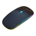 Rechargeable Wireless RGB Waterproof Optical Mouse, For Pc and Laptop Gamer Dual Model 2.4GHz Mouse - Nano receiver - Palm Grip - Black Fun Gaming - Optical Wireless Mouse. 