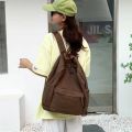New American College ~ Drape Sense Old Backpack Korean Ins Solid Color School Bag Canvas Computer Bag Class Bag.