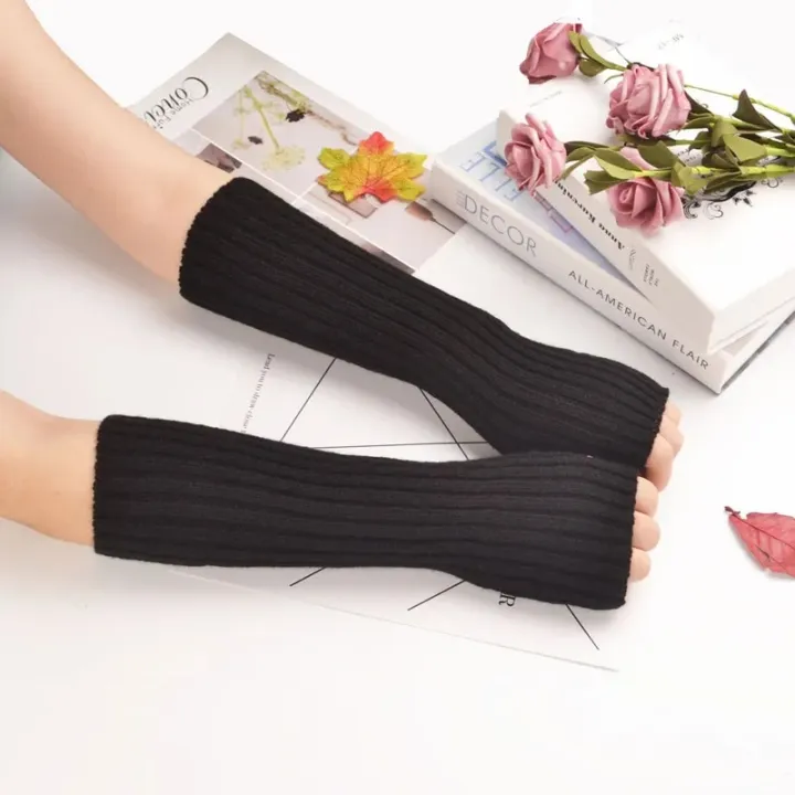 Long%20Fingerless%20Gloves%20Women%E2%80%98s%20Mitten%20Winter%20Arm%20Warmer%20Knitted%20Arm%20Sleeve%20Fine%20Casual%20Soft%20Girls%20Goth%20Clothes%20Punk%20Gothic%20Glove%20-%20Image%204