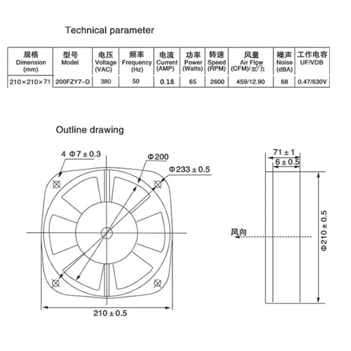 200FZY7-D%20Single%20Flange%20AC380V%2065W%20Fan%20Axial%20Flow%20Fan%20Fan%20Electric%20Box%20Cooling%20Fan%20Wind%20Direction%20Adjustable%20-%20Image%203