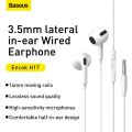 BASEUS Encok H17 3.5mm Lateral in-ear Wired Earphone Button Control Headphones Lightweight Headset Compatible with 3.5mm Port Devices Support High Definition Voice Calling. 