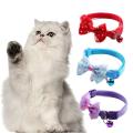 Adjustable Pet Cat Collar With Bell Puppy Neck Strap Soft For Small Dog Collars Cat Belt.