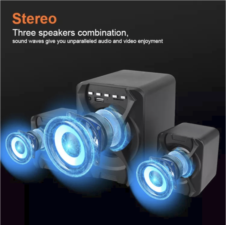 Kisonli%20U2500BT%20USB%20Bluetooth%202.1%20Speaker%20with%20FM%20TF%20AUX%20Remote%20Control%20Black%205W%20-%20Image%204