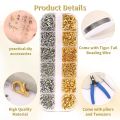 Crimp Beads Covers Kit with Bead Crimping Pliers Tool Brass Crimp Beads Tips Knot Covers Kit for for Jewelry Making DIY Craft.