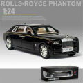 1:24 Rolls Royce Phantom Diecast Alloy Car Luxury Simulation Toy Vehicle Metal Car 6 Door Open Model Car Sound Light Toy For Gift - car toy. 