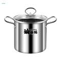 Stainless Steel Frying Pot Fryer Cooking Pot Heavy Duty with Glass Cover for Vegetables Chicken.