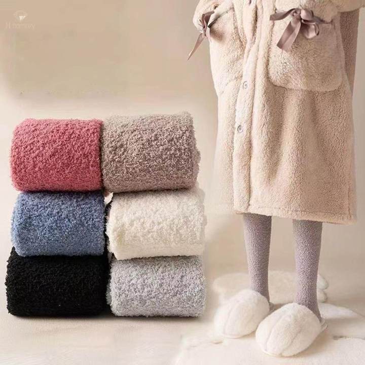 Women%20Knee%20High%20Socks%20over%20Knee%20Thigh%20High%20Socks%20for%20Home%20Living%20Room%20Black%20-%20Image%205