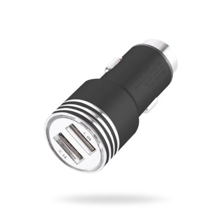 Metal Dual USB Port Car Charger 5V 2.1A Aluminium 2-port Car Chargers