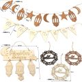 1set Wooden Plaque Ornaments Kareem Gift Eid Mubarak Decoration Accessories Ramadan Decoration Islamic Pendant Party Supplies. 