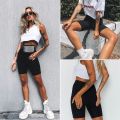 Shorts Women Thin Fitness Casual High Waist Fashion Biker Shorts Summer Slim Knee-Length Bottoms Black Cycling Shorts Streetwear.
