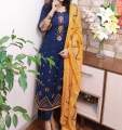 New Cotton Unstitched Skin Print High Quality Three Piece For Women. 