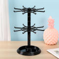 Metallic Counter Top Spinner Display Stand Convenient Multi-tiered Transparent Jewelry Rotating Ring Display Holder Compact. 