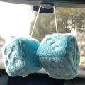 Fuzzy Plush Dice with Dots Retro Square Plush Hanging Mirror Fuzzy Dices for Pink Car Interior Ornament Decoration F3O7. 