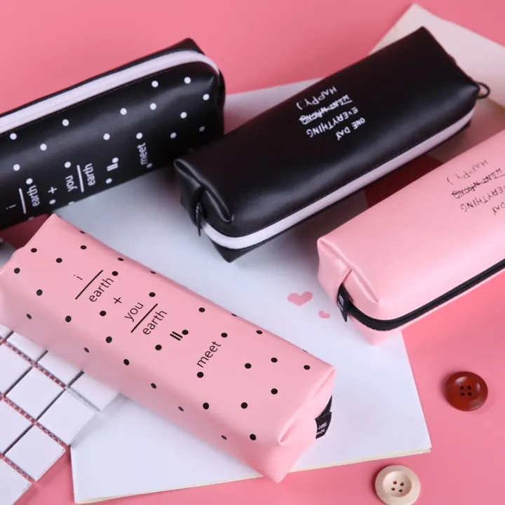 Cute%20Pink%20pencil%20case%20for%20girls%20Kawaii%20Black%20white%20Dot%20Pu%20Leather%20Pen%20Bag%20Stationery%20Pouch%20Office%20School%20Supplies%20Zakka%20escolar%20-%20Image%203