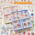 MOMO Sauce Cartoon Set Girl Heart and Paper Gift Box Handheld Account Sticker 100 Sheet Material Pack.