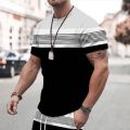 2023 New Men's T-shirt Checked Printed Oversized Loose Men's Top Holiday Casual Clothing Daily Outing Short-sleeved T-shirt Soft Loser Lione.