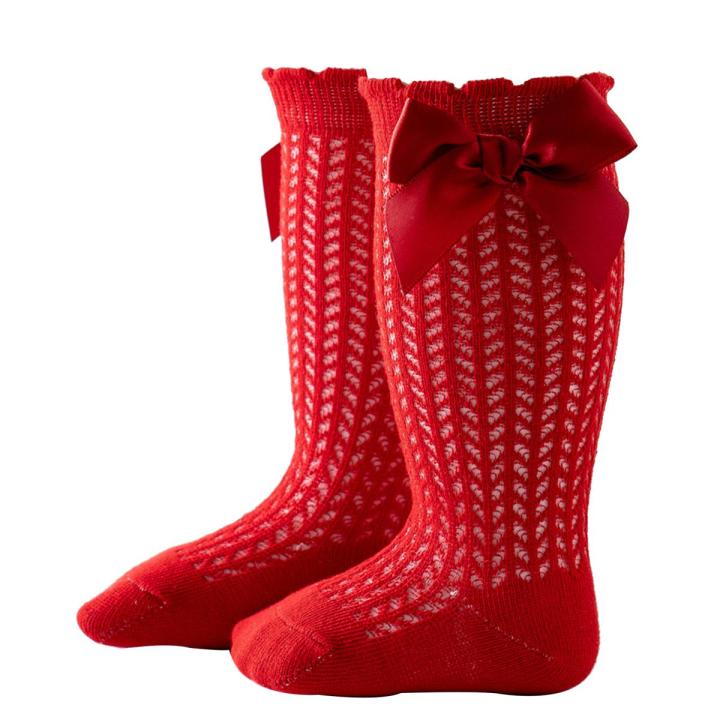 Baby Girl's Socks, Breathable Comfortable Infant Stockings with Bowknot for Birthday Party Vacation Photography