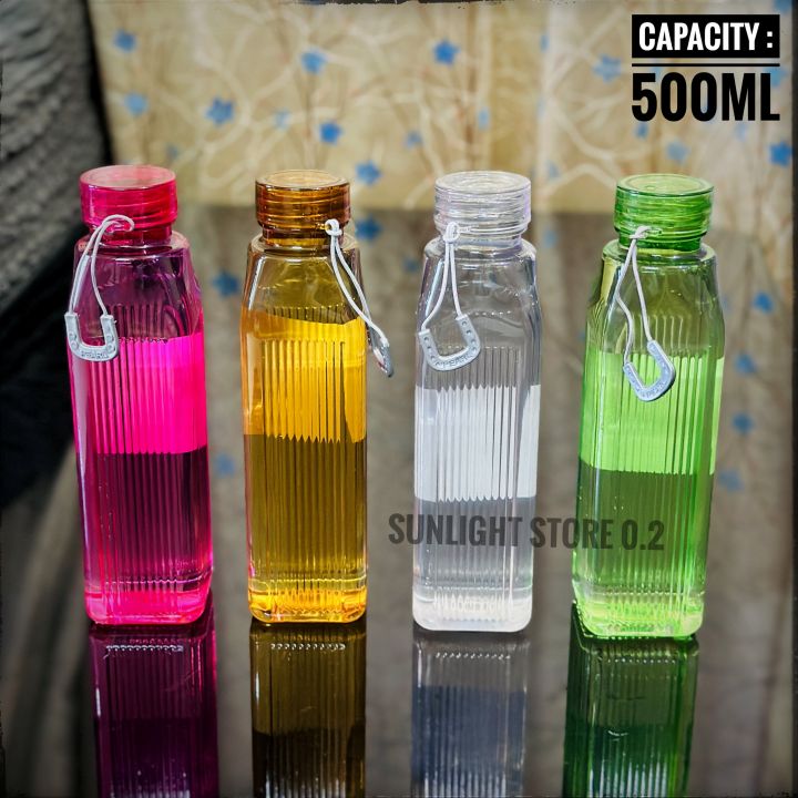 Smart Water Bottle 500ML Transparent Portable Plastic Water Bottle - BPA Free Food Grade Plastic Water Bottles (1 Pcs)