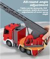 2.4G Remote Control Fire Truck Shoots Water Extendable Rescue Ladder 7 Channel Fire Engine Working Sounds Lights RC Trucks For Kids sunyangde. 
