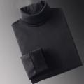 Dralon High Neck Velvet Thickening Thermal Clothes Men's Sweater Autumn and Winter Dad Underwear Long SleeveTShirt Bottoming Shirt Top.