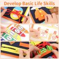 TUNJILOOL Montessori Parish Toys Busy Board Early Educational Toy For Toddler Baby Felt Cloth Story Book 3D Shape Color Match. 