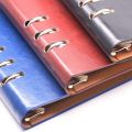 A5 Notebook 6 Holes PU Leather Cover Notebook Loose Pocket Leather Refillable Notebook Binder Rings Journal (Black). 