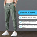 Breathable Men's Pants Comfortable Casual Ice Silk Jogging Pants Loose Fit Sports Summer Trousers for Summer Wear Athletic Apparel Casual Outfit Men's Clothing Street Fashion.