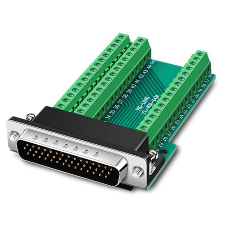 HDB44 Solderless D-SUB 3 Rows 44 Pin Male P Hole Connector Plug ...