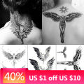 Waterproof Fake Tattoos Guardian Angel Temporary Tattoo Angel Wing Fashion y Thigh Back Body Art Tattoo Stickers Wholesale. 