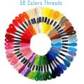 【Wweirdoo】Stitch Set Stitch Thread Tool 50-Color Bamboo Shed Embroidery Circle Polyester Thread 50 colors. 