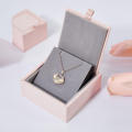 Flocked Jewelry Box Pink Retro Wooden Ring Storage High-End Necklace Case for Travel Home Gift Women Display.