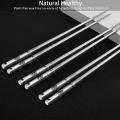 Chopsticks Reusable Metal Chopsticks 304 Stainless Steel Chopsticks Set Square Non-slip Dishwasher Safe Premium Quality Lightweight Reusable Chop Sticks Japanese Korean Laser Engraved 5 Pairs Gift Set.