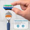 Men's Razor Blade Replacement Set with Handle - Ultra Sharp Stainless Steel Blades for Smooth Shaving, Works with Standard Razor Handles, Bulk Disposable Blades Face Head Body Shaving.