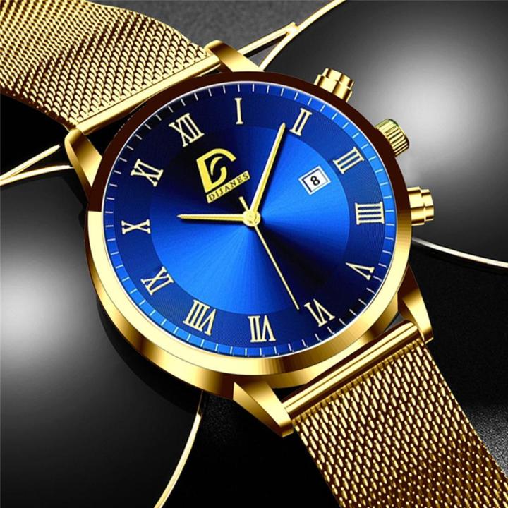 Fashion Mens Minimalist Watches Luxury Male Stainless Steel Mesh Belt ...