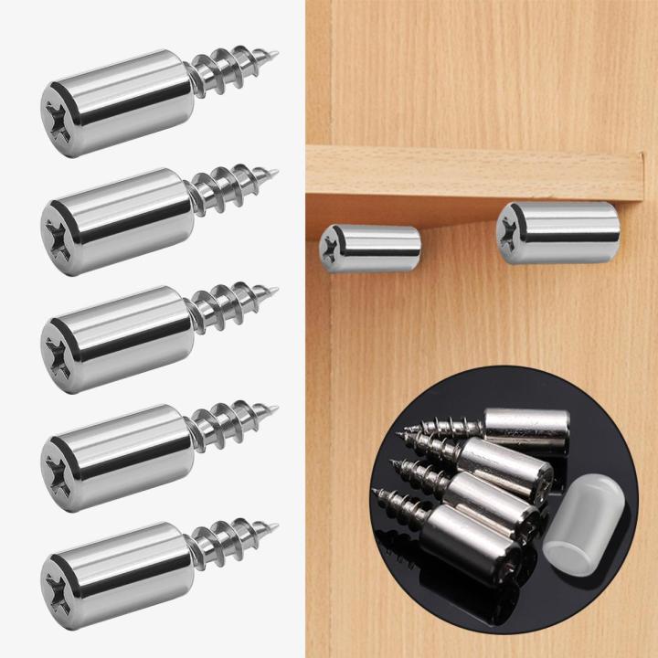 1/4/10/20Set Partition Support Nails Self-tapping Screw With Rubber Sleeve Wardrobe Cabinet Glass Partition Support Bracket