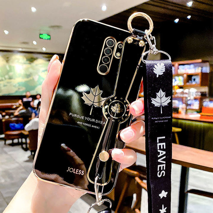 For%20Xiaomi%20Redmi%209%20Back%20Cover%20with%20Lanyard%20+%20Wristband%20Fashion%20Shiny%20Maple%20Leaf%20Plating%20Bumper%20Stand%20Holder%20Case%20Camera%20Protection%20Soft%20Silicone%20Mobile%20Phone%20Cases%20-%20Image%203