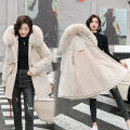 Women Parka Fashion Long Coat Wool Liner Hooded Parkas 2022 New Winter Jacket Slim with Fur Collar Warm Snow Wear Padded Clothes.