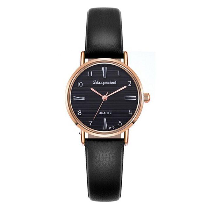 Japan Movement Women Quartz Fine Watch Easy To Read Arabic Numerals Simple-Dial Leather Strap Lady Dial Digital Wrist Watch #1