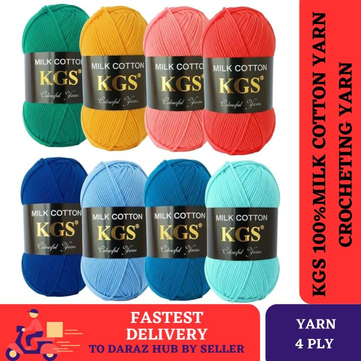 KGS%20100%25%20Milk%20Cotton%20Yarn%20Wool%20%7C%2050%20gm%20%7C%20Medium%204%20Ply%20%7C%20Crocheting%20and%20Knitting%20-%20Image%202